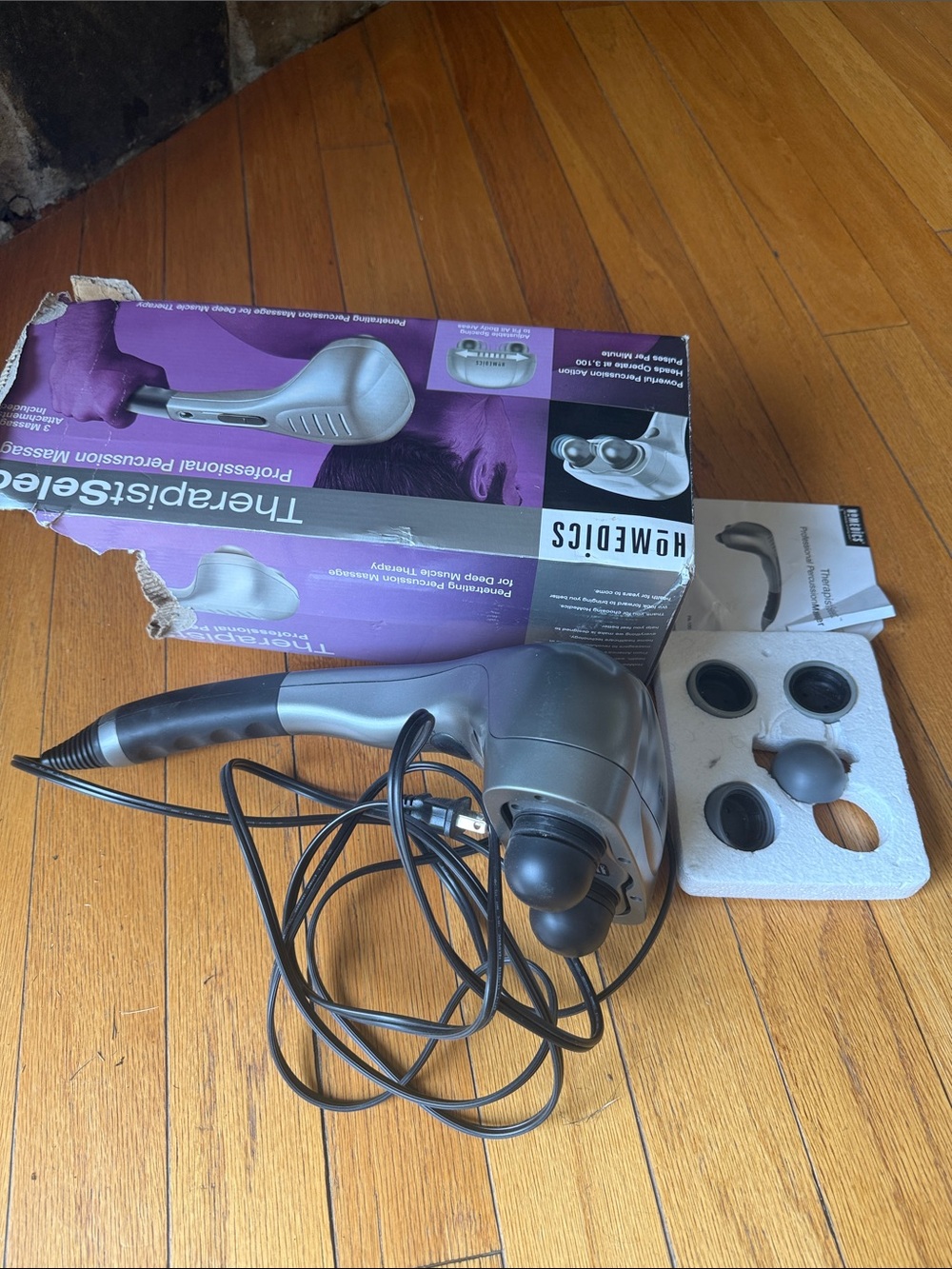 Homedics Percussion Massager in Gray with Black Accents